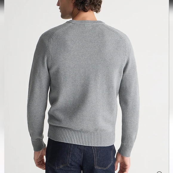 J. Crew Heritage cotton crewneck sweater in Heather steel gray Men's Large NWT - Picture 2 of 11